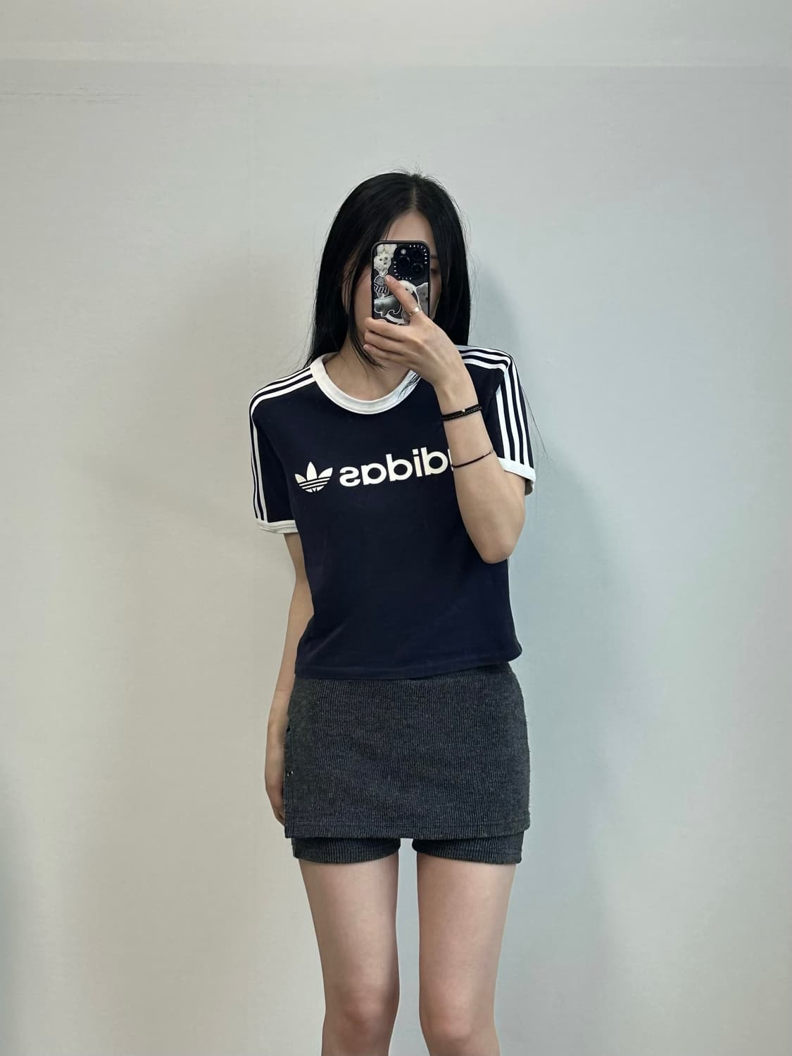아디다스 파이어버드 네이비 링거 반팔 티셔츠 상품이미지1