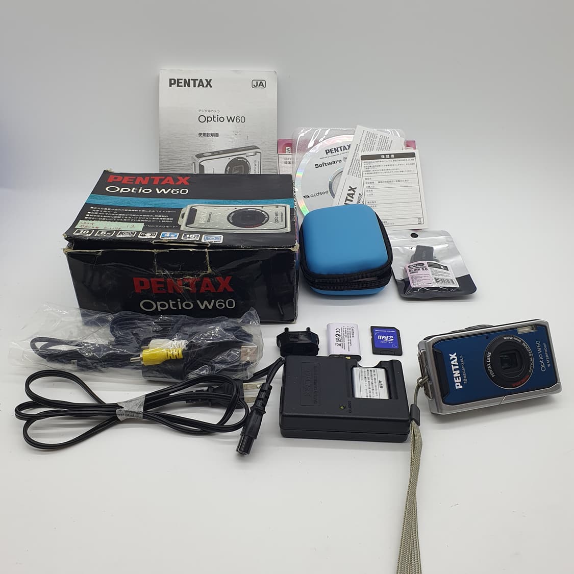 작례⭕️ 펜탁스 optio 옵티오 W60  케이스  박스 오션 블루🌊  상품이미지10