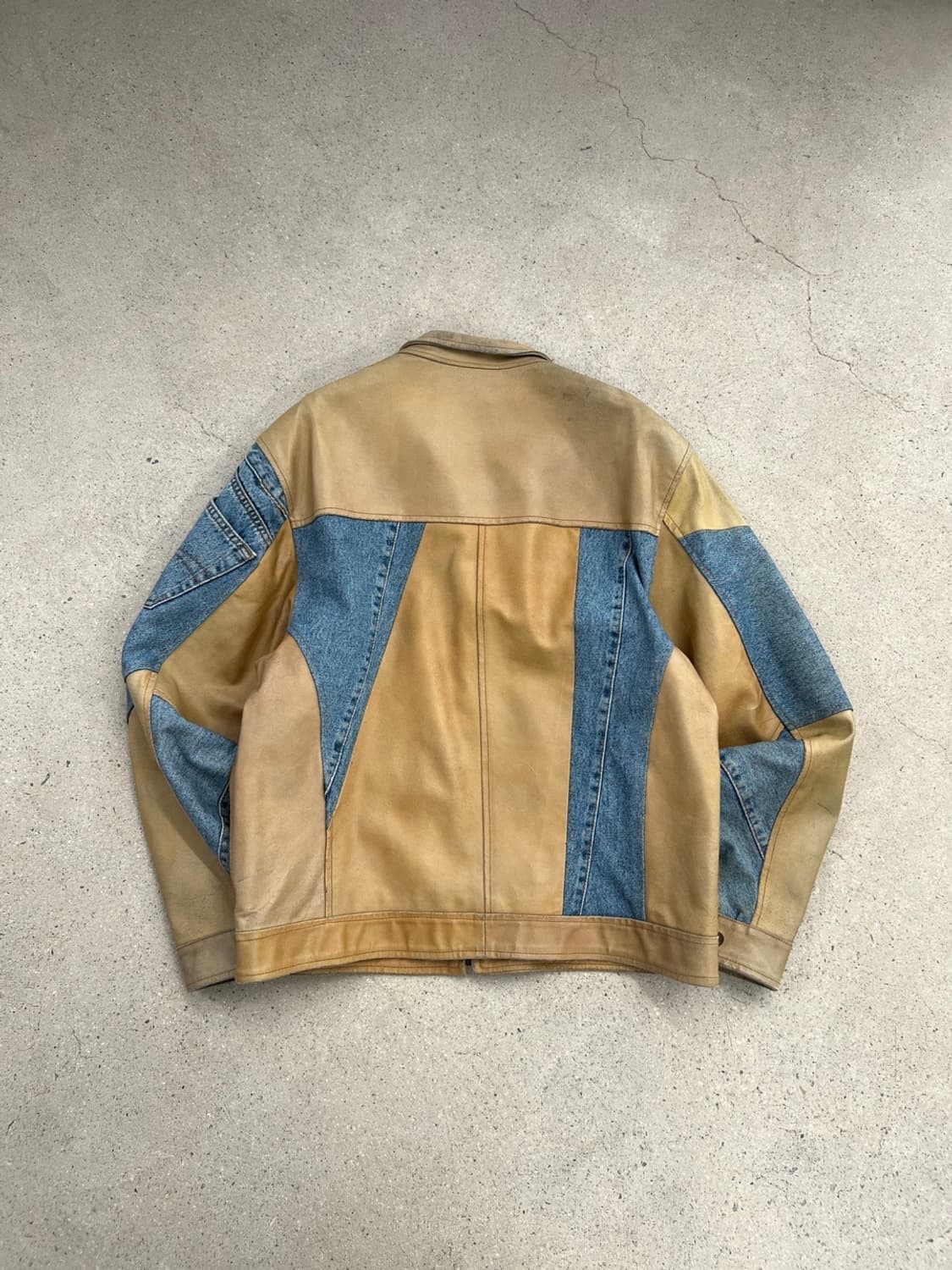 빈티지 90s 이태리 메이드 데님 / 레더 자켓  상품이미지3