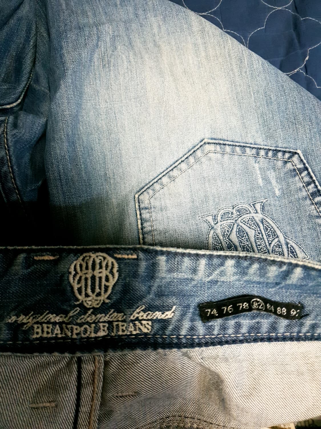 (10s) 빈폴 진 빈티지 에이징워싱 백로고자수 스트레이트 데님팬츠 33 상품이미지7