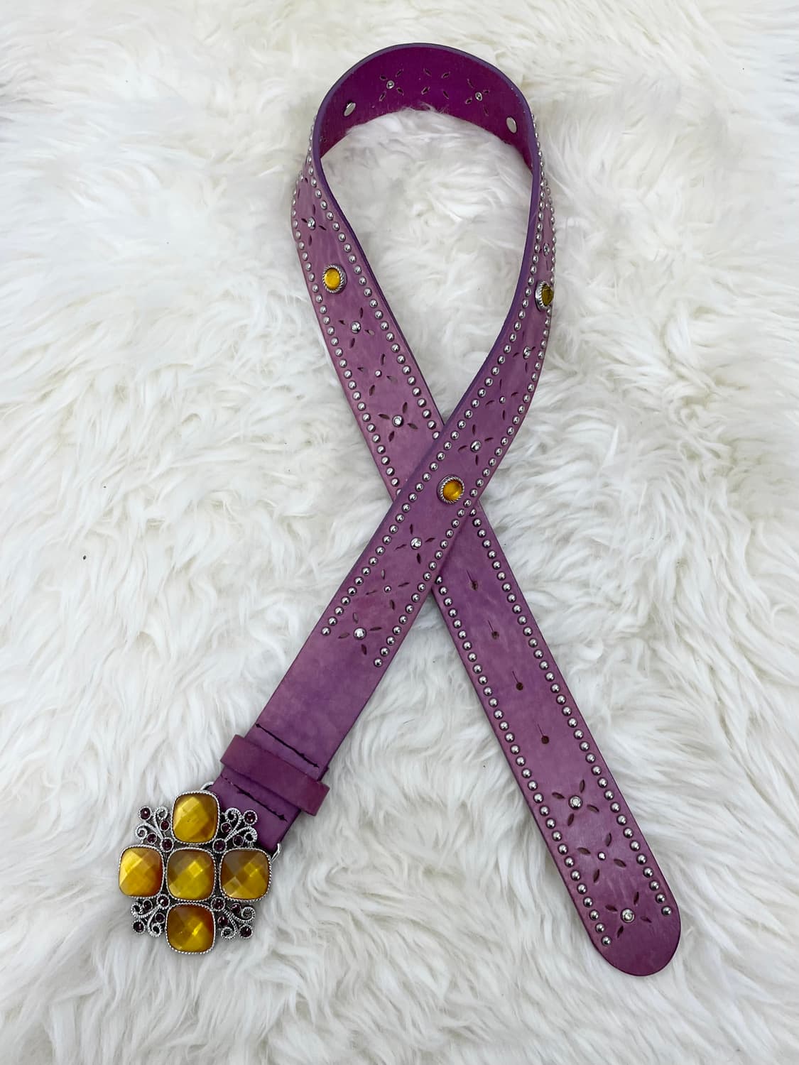 리얼레더 큐빅 스터드 버클 벨트 상품이미지1