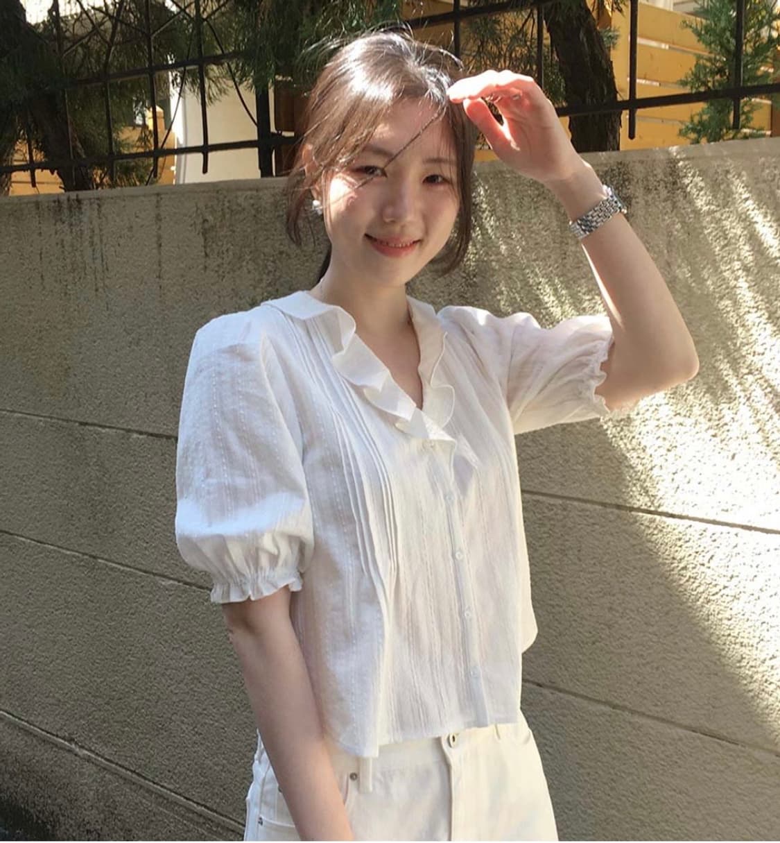 튜드먼트 곰송이 러플 블라우스 상품이미지2