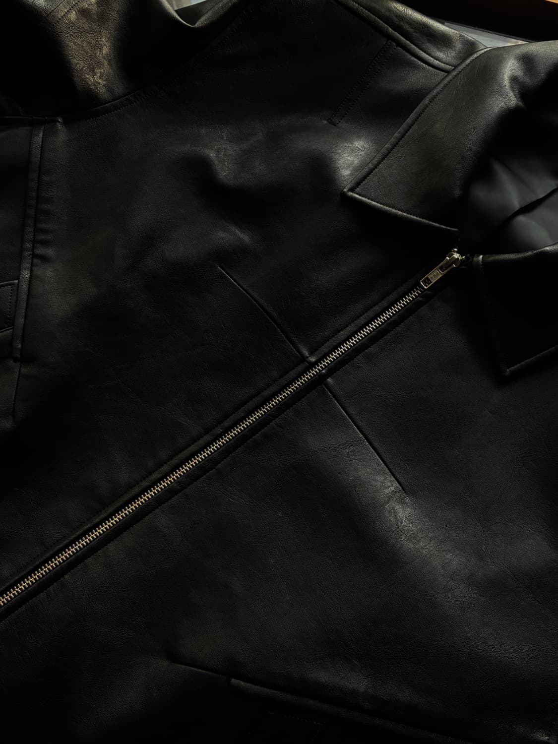 (XL) 드로우핏 [서강준PICK]인시전 레더 블루종 자켓 [BLACK] 상품이미지8