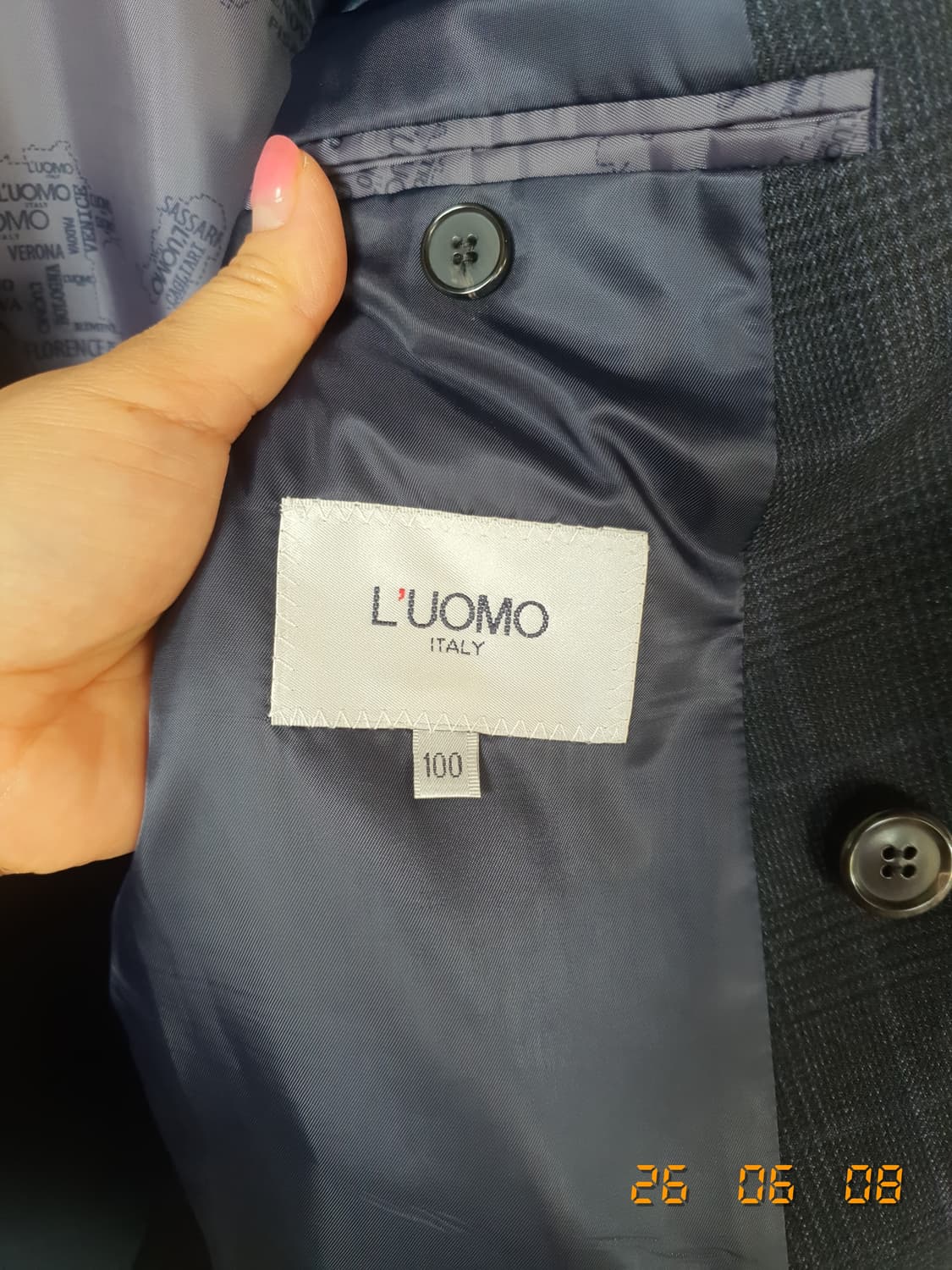 LUOMO 남성 체크 정장 100 네이비(텍붙은새상품) 상품이미지4