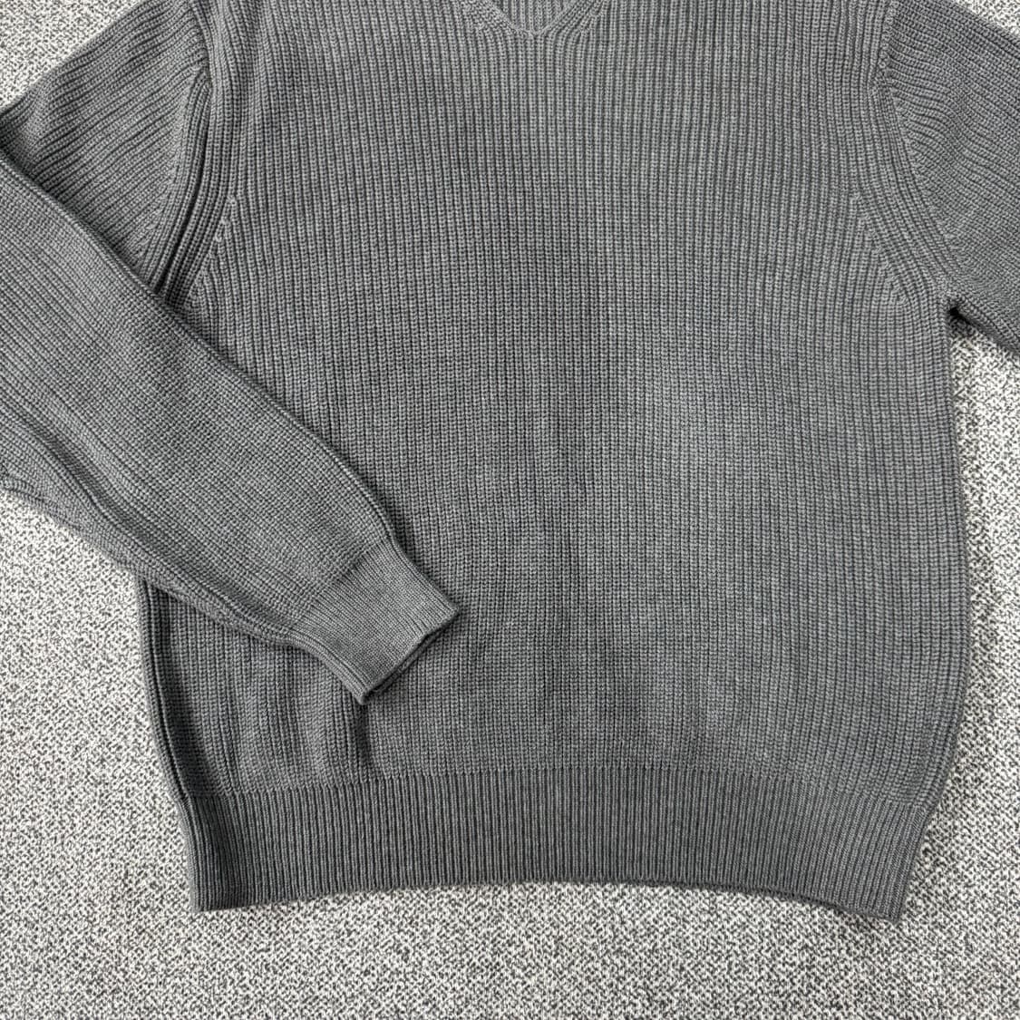 파브레가 헤비 코튼 브이넥 니트 데릭 미디엄 그레이 상품이미지3