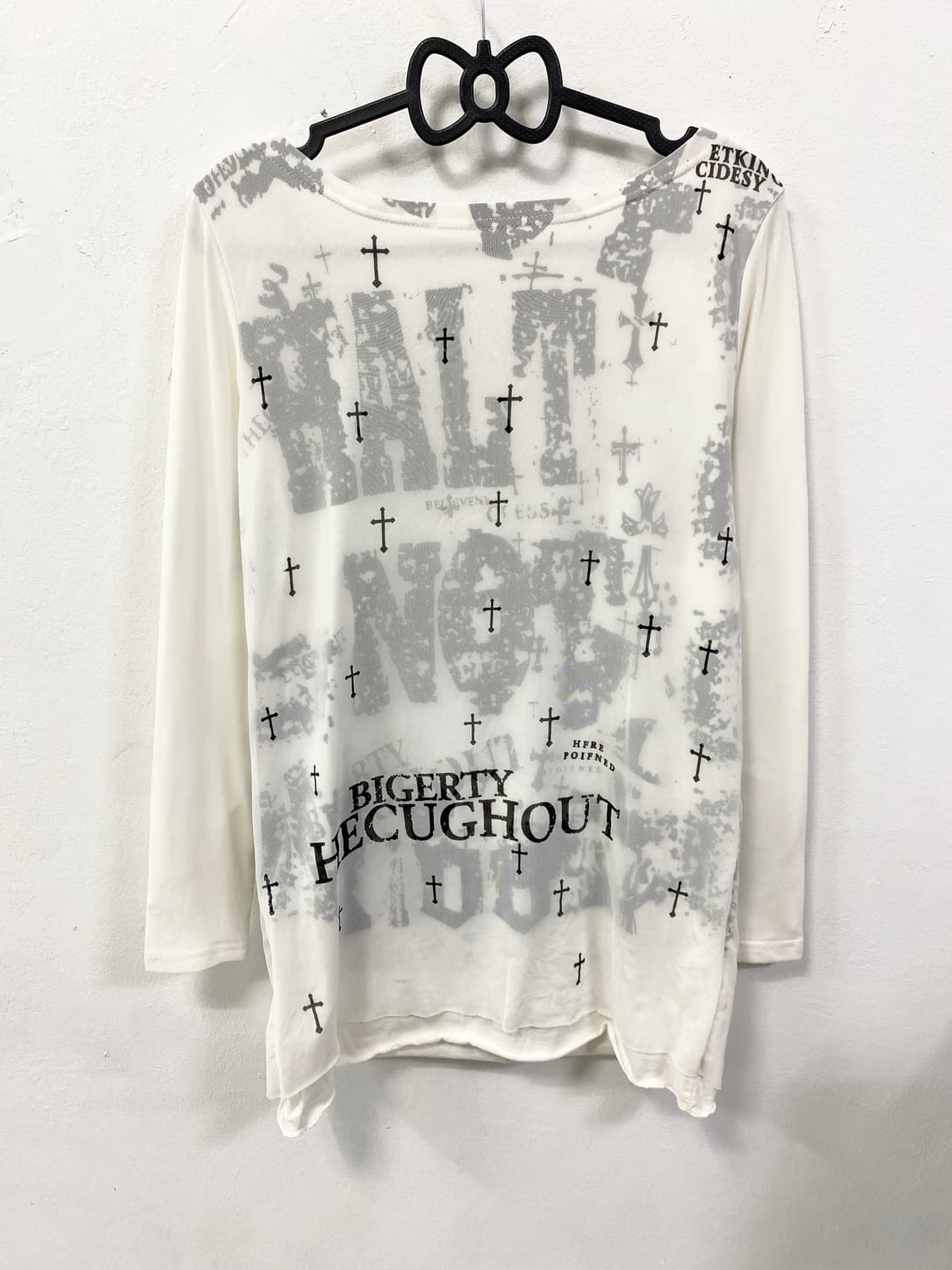 [GIRLS TEES] 스컬 큐빅 고딕 레터링 롱슬리브 상품이미지6