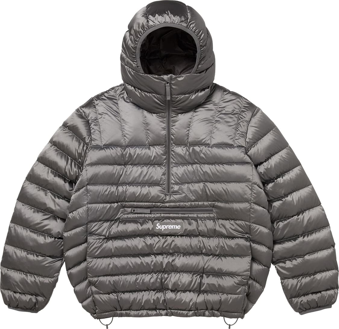 슈프림 마이크로다운 하프집 후드 풀오버 실버 상품이미지1