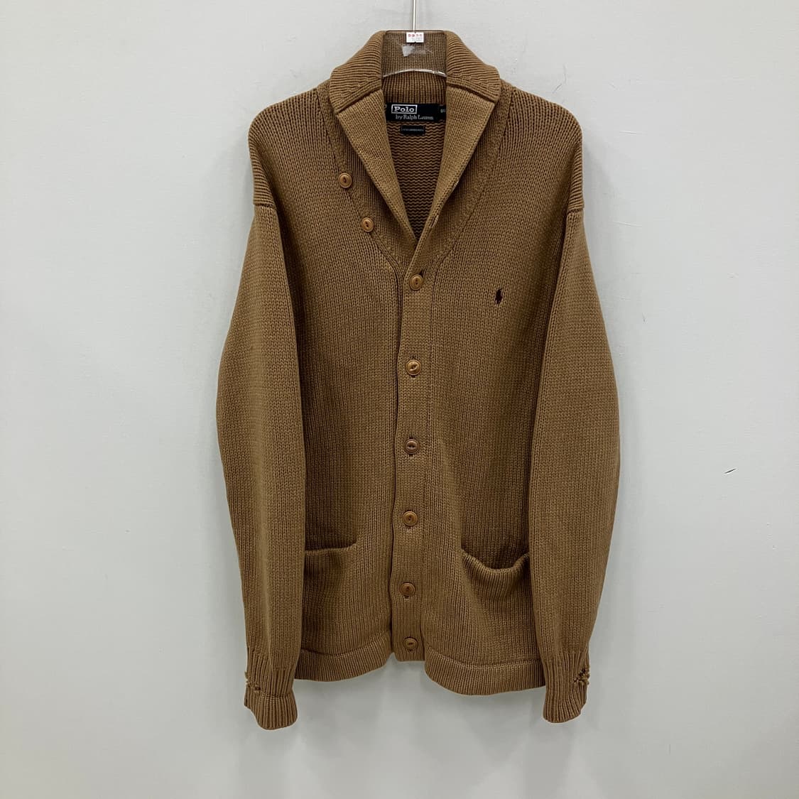 폴로 랄프로렌 브라운 램스울 숄카라 가디건 90 상품이미지1