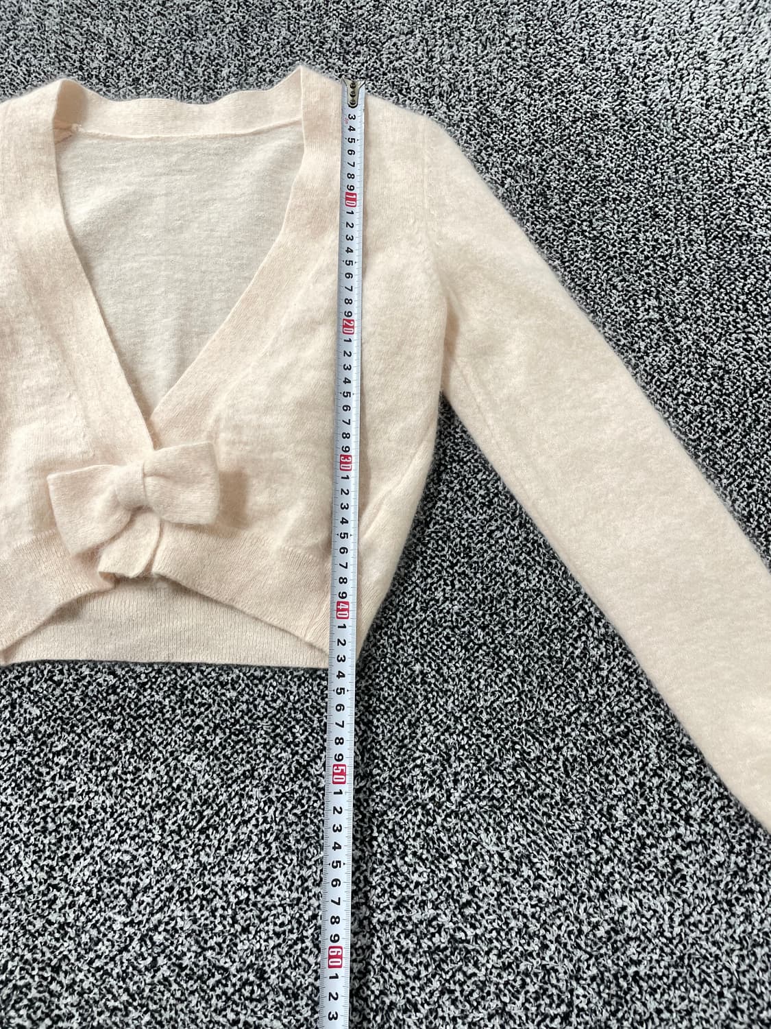 vinteちきゅ. 리본 핑크 니트 가디건 히메갸루  상품이미지6