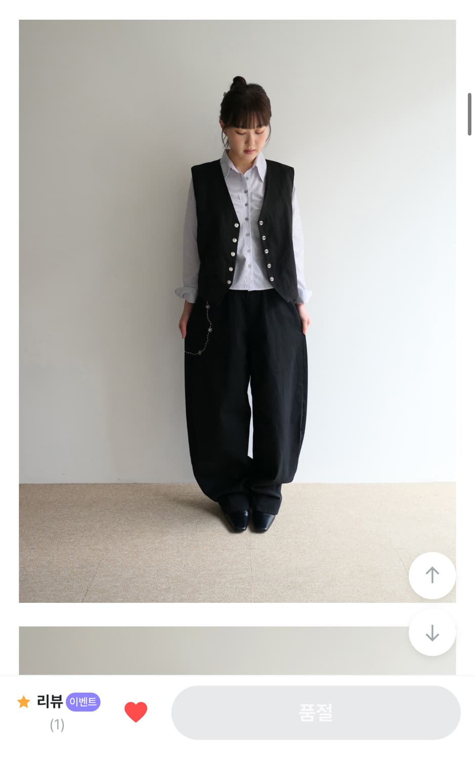 핀 스트라이프 셔링 셔츠 그레이 상품이미지1