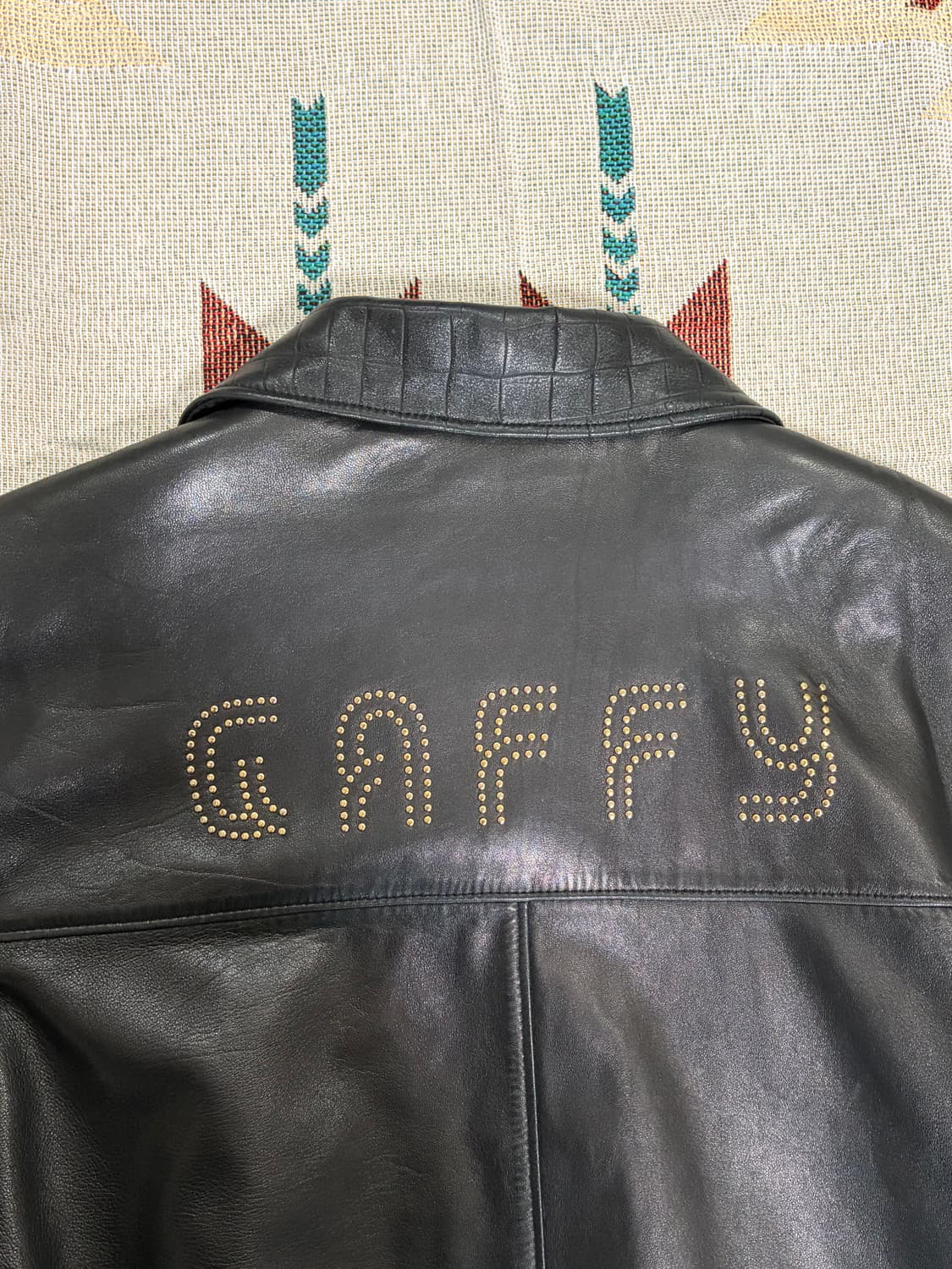 GAFFY stud phython leather jacket 상품이미지5