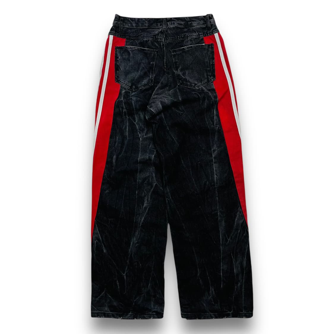UUL 사이드 레드 트랙 와이드 흑청 데님팬츠 상품이미지6