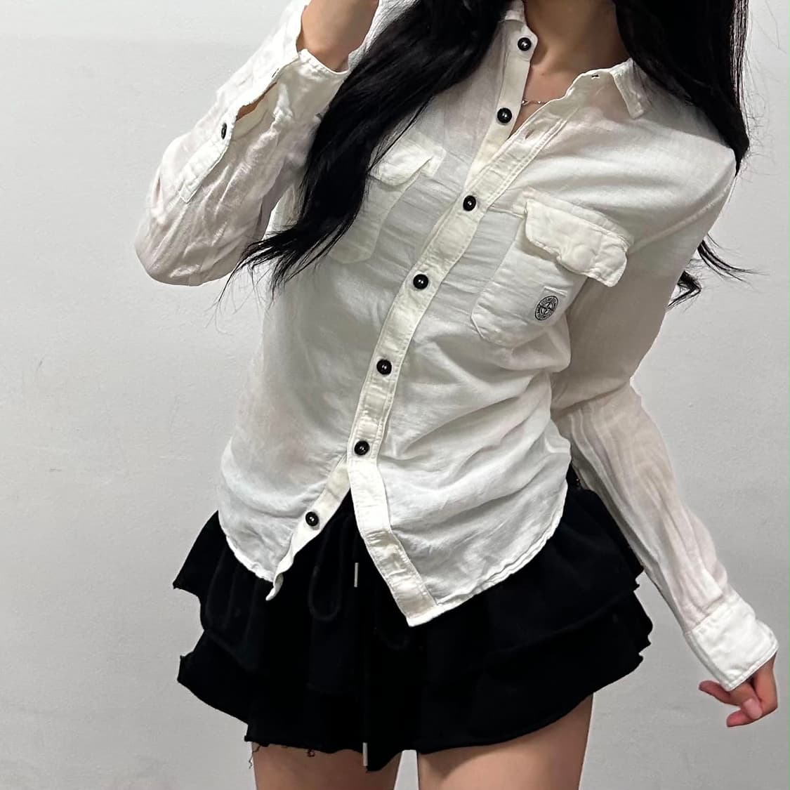스톤아일랜드 빈티지 화이트 린넨 셔츠(95) 상품이미지1