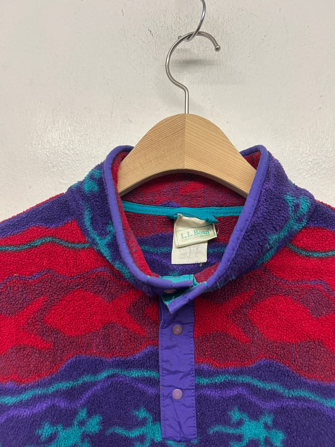 90s LLBean 패턴 플리스 풀오버 상품이미지3