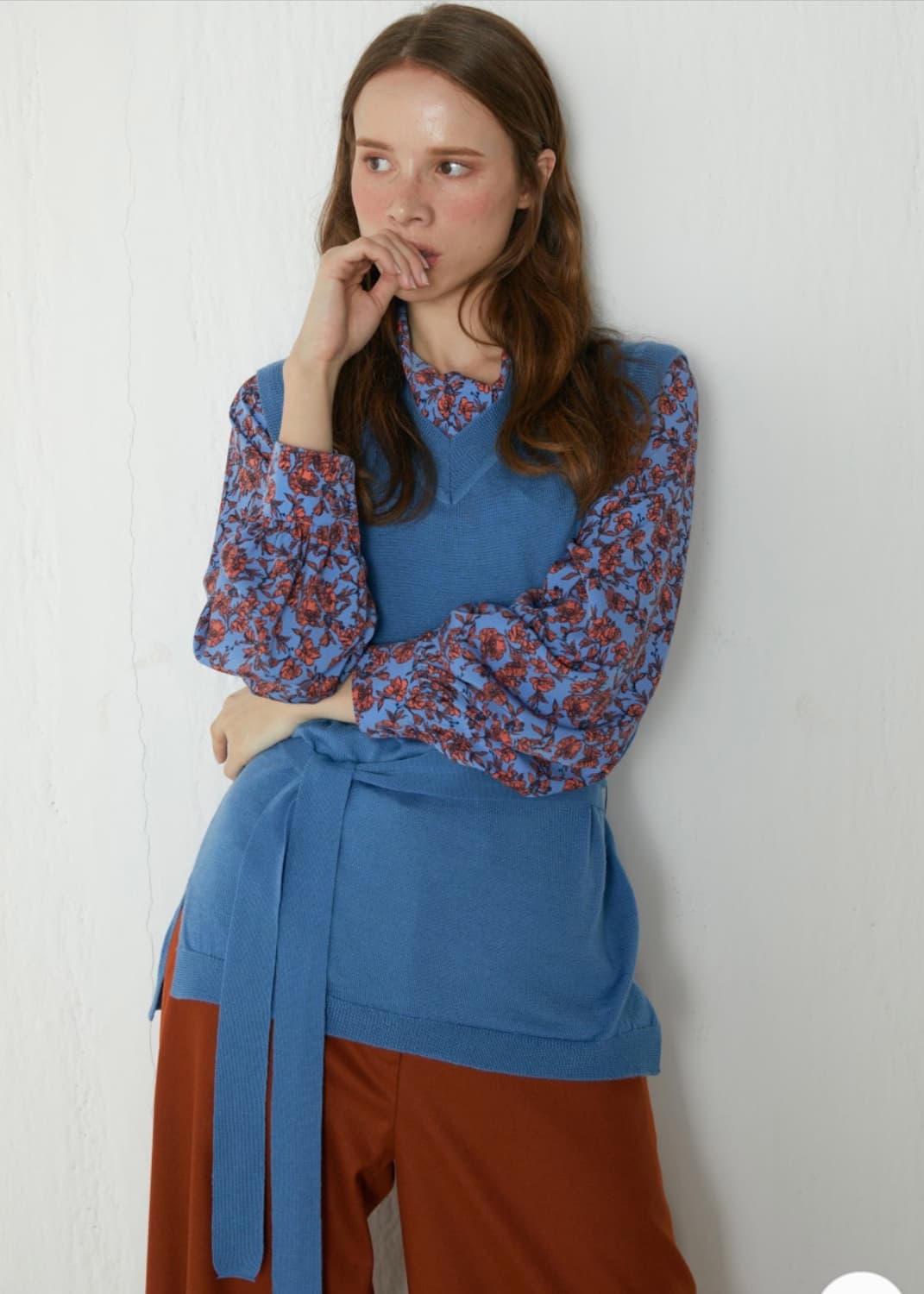 카티아조 블랙레이블 럭셔리 울 베스트 리치블루(38) 새상품 상품이미지2