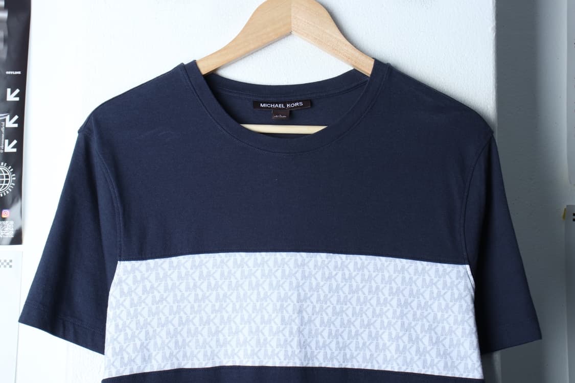 (L-XL) 마이클코어스 반팔 티셔츠 레터링 네이비 놈코어-H30508 상품이미지3