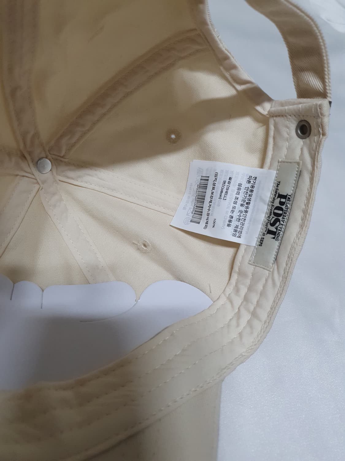 라이트 베이지 레터링  더새터데이이브닝포스트 볼캡 모자 상품이미지6