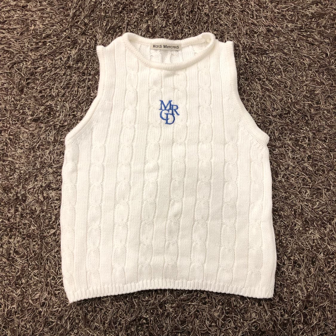 마르디메크르디 꽈배기 케이블 니트 베스트 조끼 상품이미지1