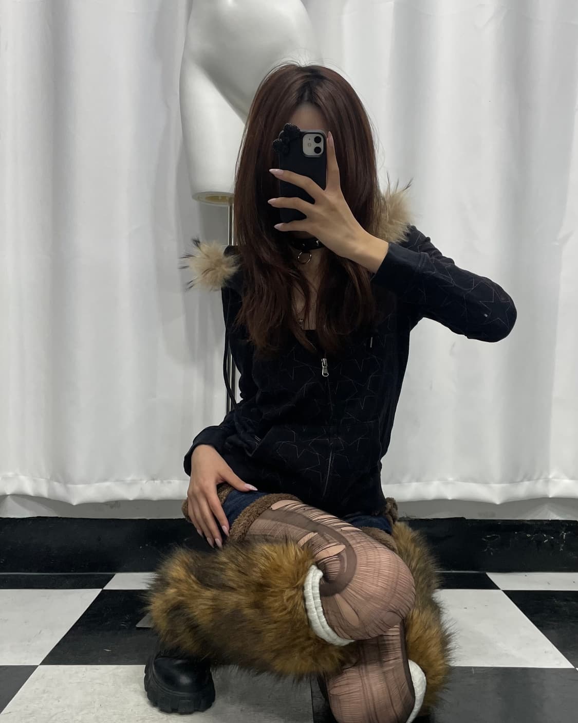 🎸바이올렛 스타 프린팅 퍼 후디🎸 상품이미지2