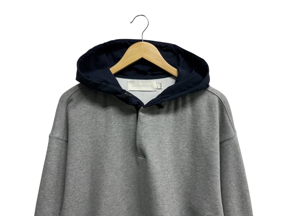 세컨모놀로그 배색 후드 맨투맨티 M  상품이미지2