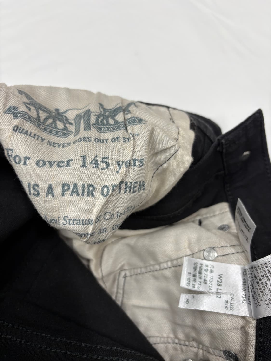  Levis 리바이스 502 블랙 데님 흑청바지 상품이미지2