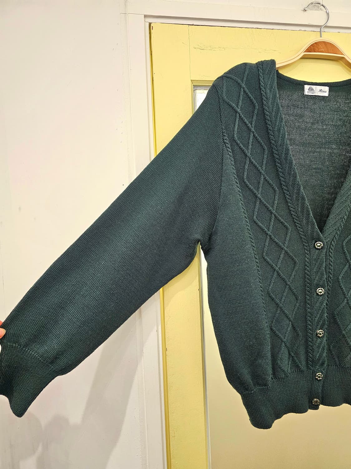 Rina 그린 울 가디건 상품이미지3