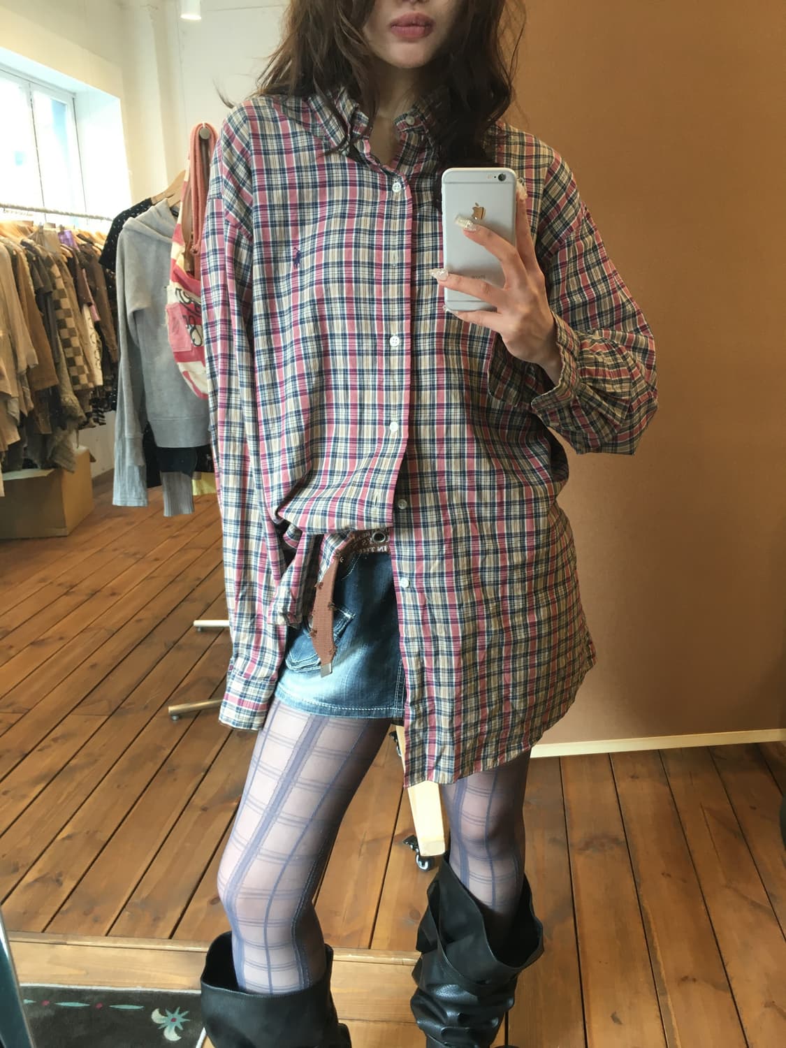 폴로 레드 믹스 체크 셔츠 상품이미지2