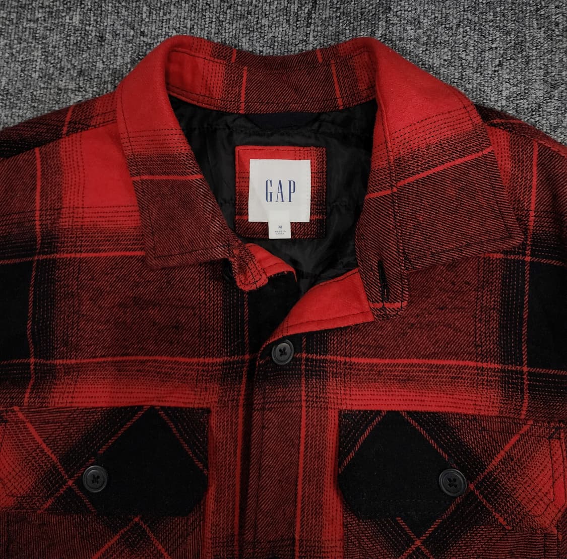 GAP 갭 누빔 플란넬 체크 셔츠 자켓  M 상품이미지4