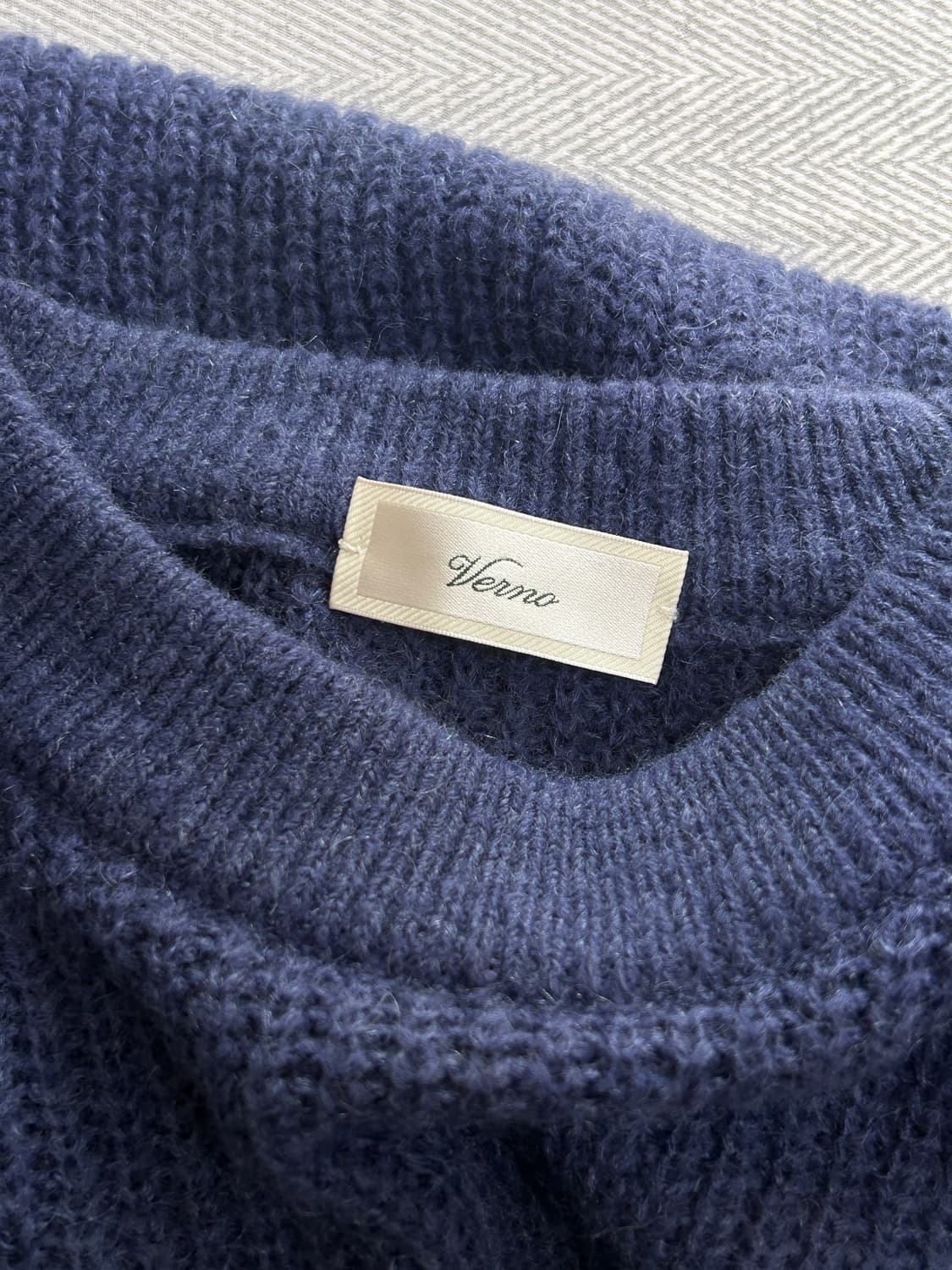 [100] 베르노 알파카 울 니트 남성 L사이즈 네이비 상품이미지4