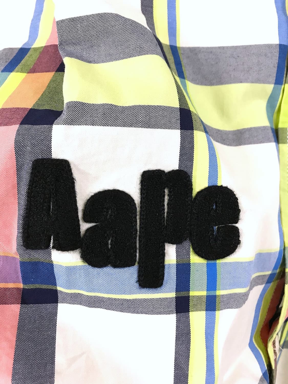 에이프 AAPE 체인스티치 자수 체크 오버사이즈 셔츠 상품이미지5