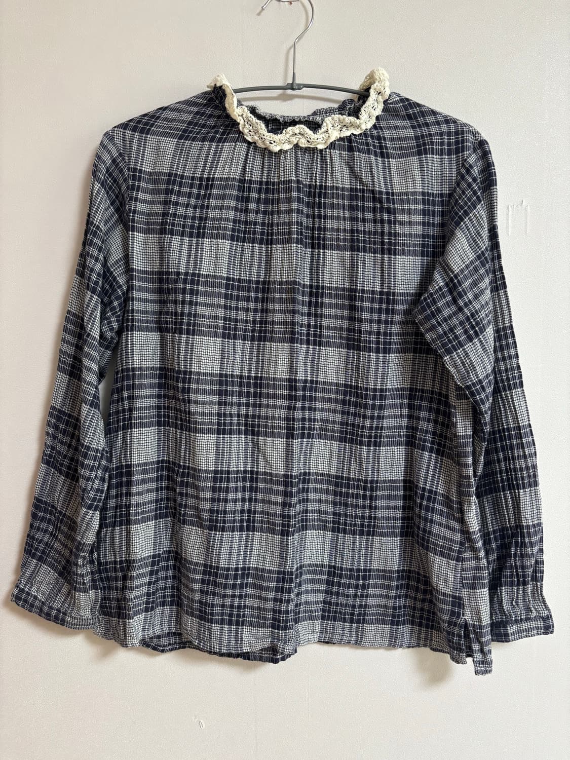 빈티지) 체크 블라우스  상품이미지1