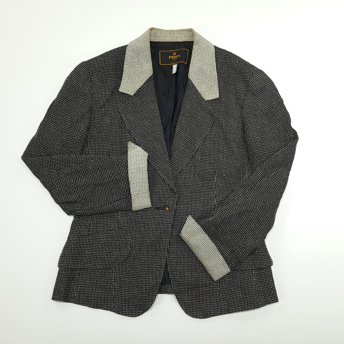 CN910 L 펜디 투톤 카라 빈티지 자켓 블레이저 상품이미지2