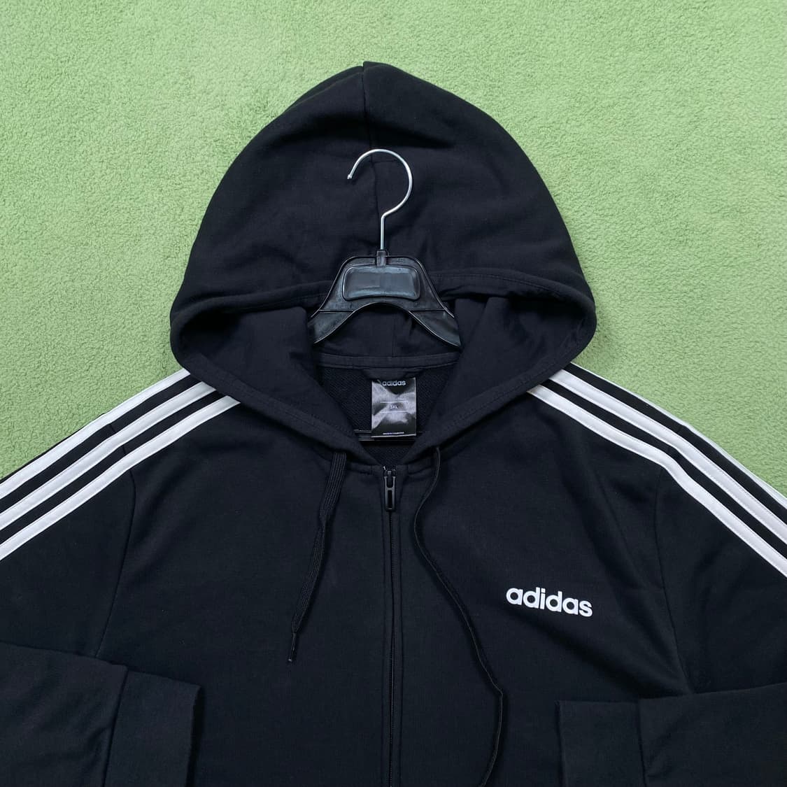 아디다스 스펠아웃 로고 블랙 후드집업 상품이미지1