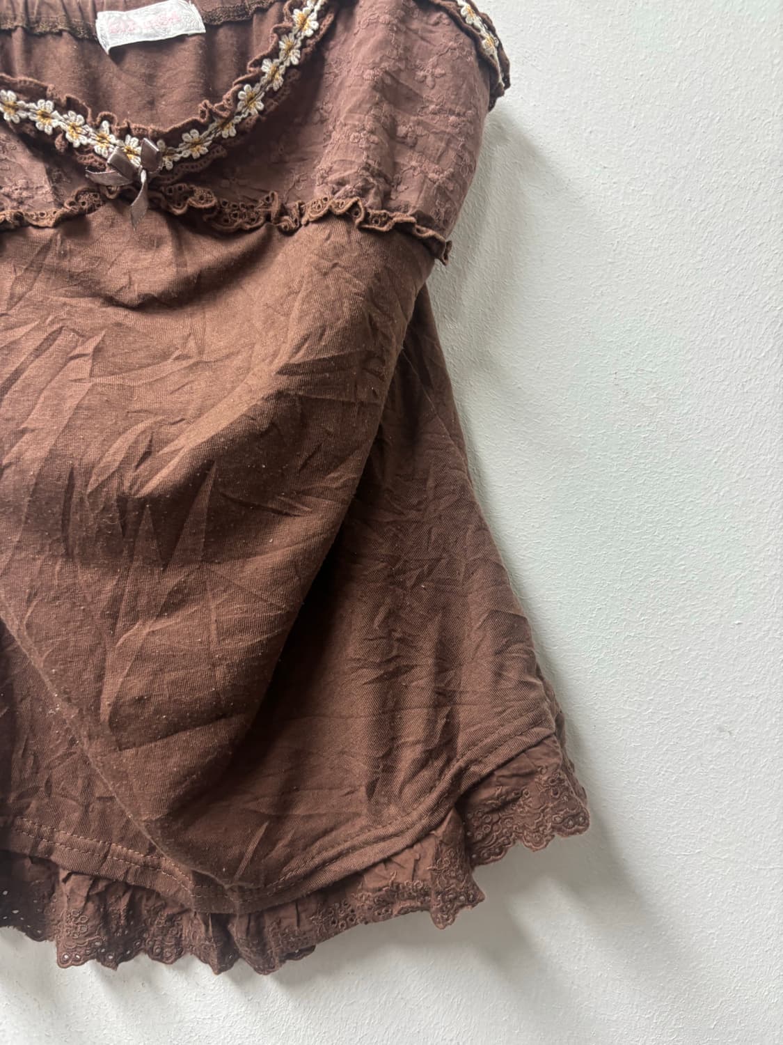 리즈리사 브라운 플라워 리본 슬리브리스 상품이미지4