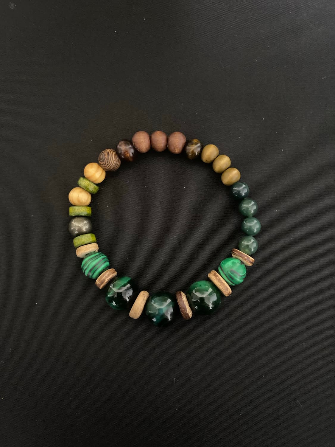 원석 & 우드 팔찌 포레스트 그린 상품이미지3