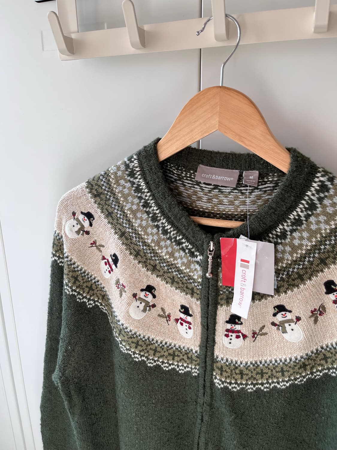Croft & barrow 눈사람 자수 니트 가디건 그린 상품이미지10