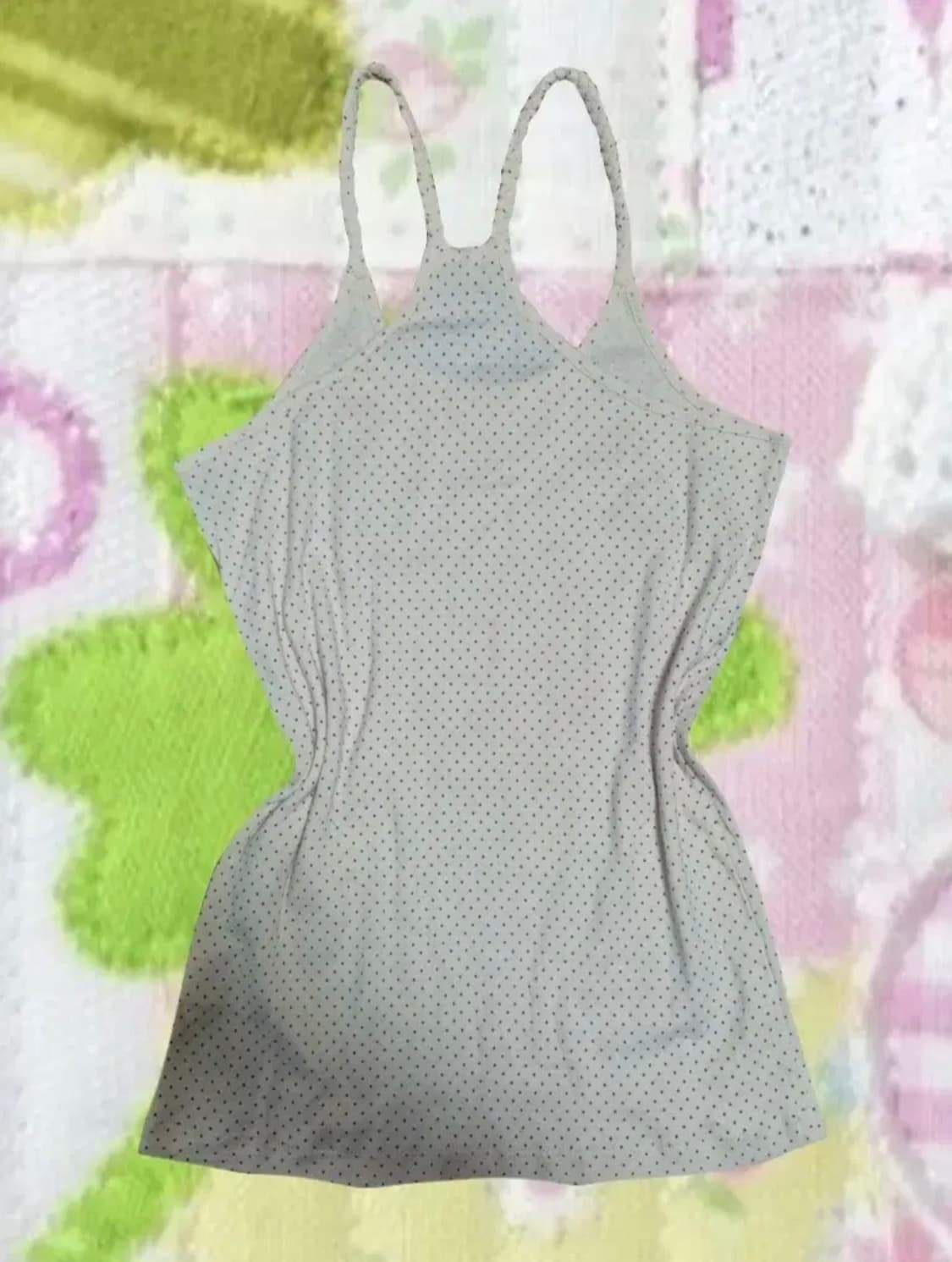 아놀드파마 일본 빈티지 도트 베이지 홀터넥 슬리브리스 나시 수영복 모리걸 상품이미지2