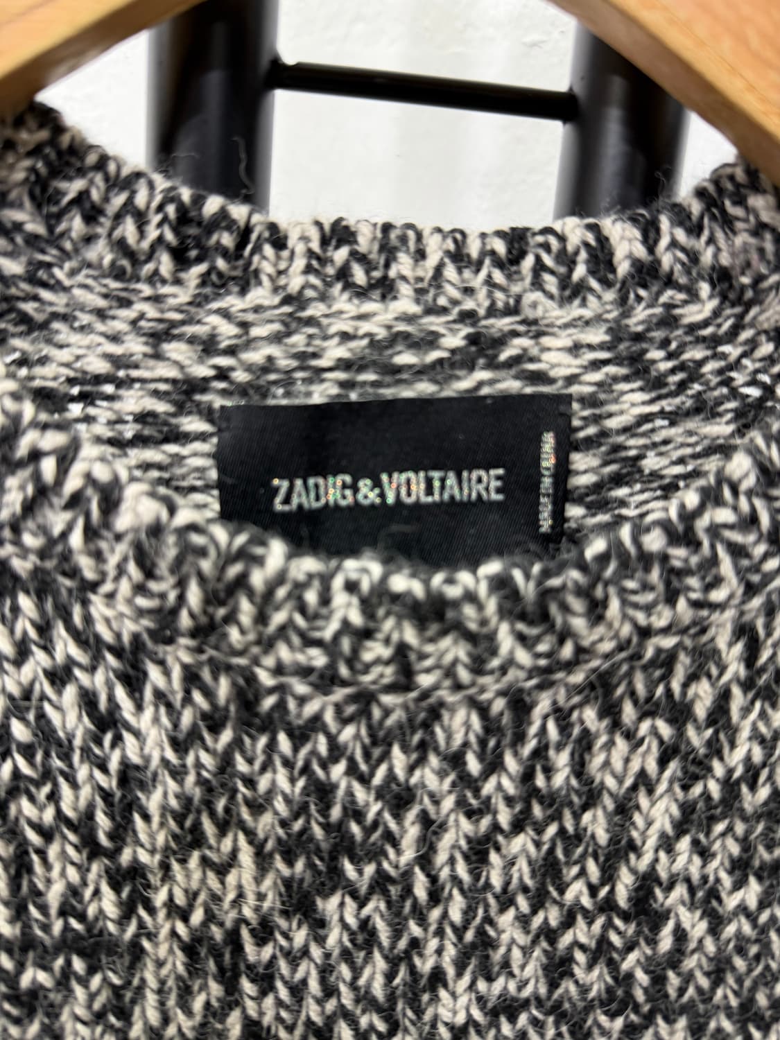 정품) 쟈딕앤볼테르 블랙/화이트 니트 스웨터 S 상품이미지5