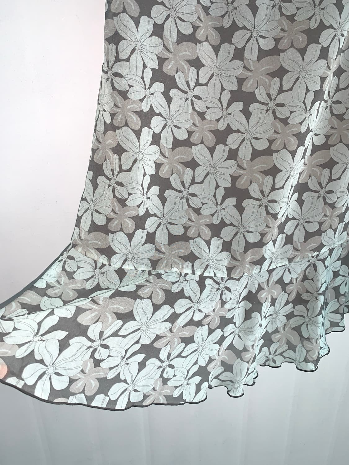 Mint Floral Sheer Midi Skirt 상품이미지10