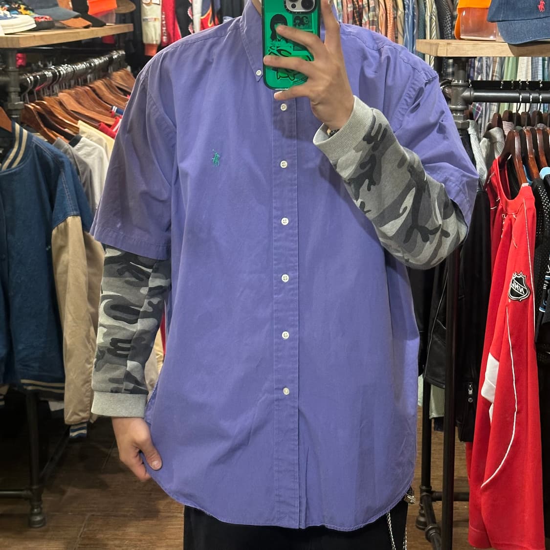 [HI] 폴로 랄프로렌 반팔 셔츠 퍼플 상품이미지1