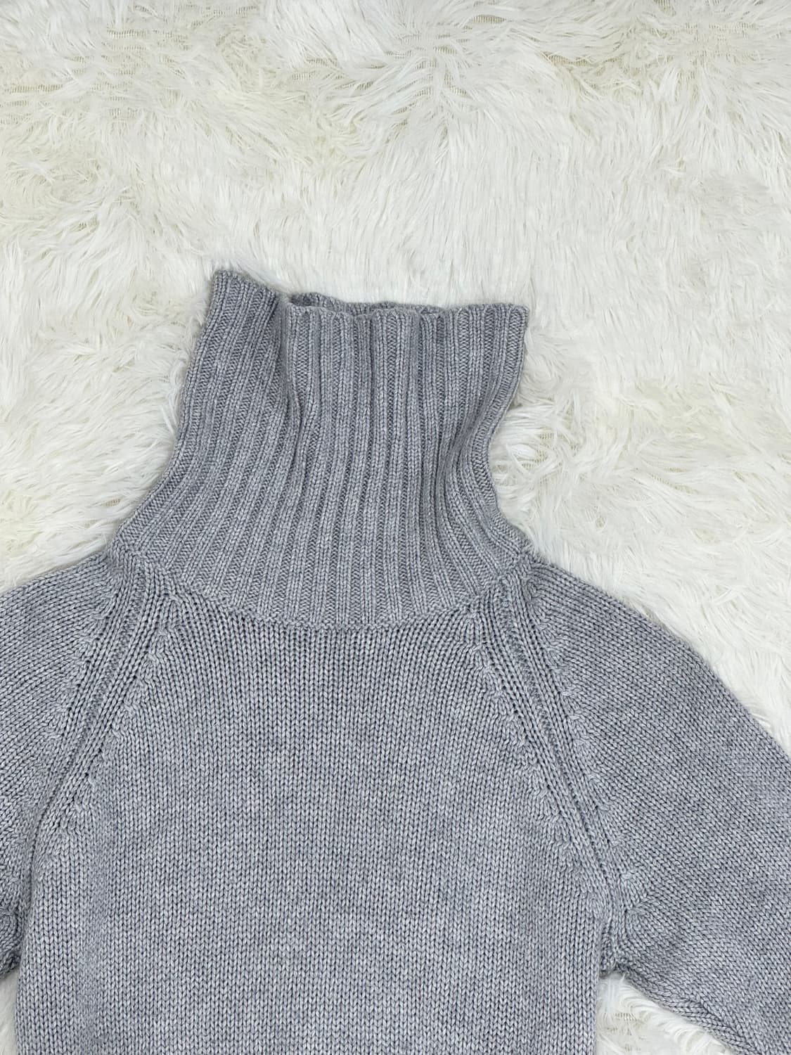 빈티지 레이어드 반팔 목폴라 니트 상품이미지2