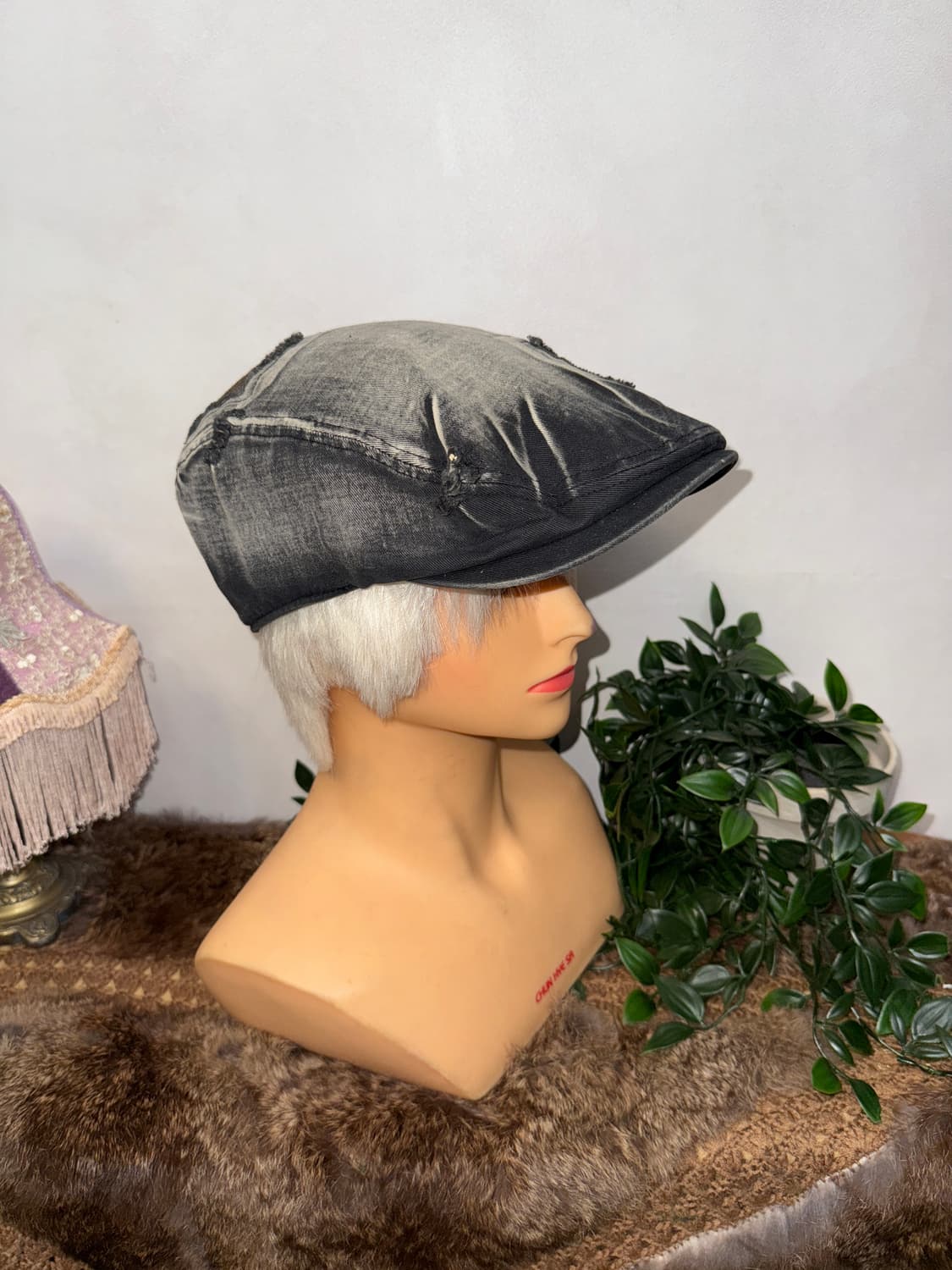Washing black denim patches hunting cap 상품이미지4