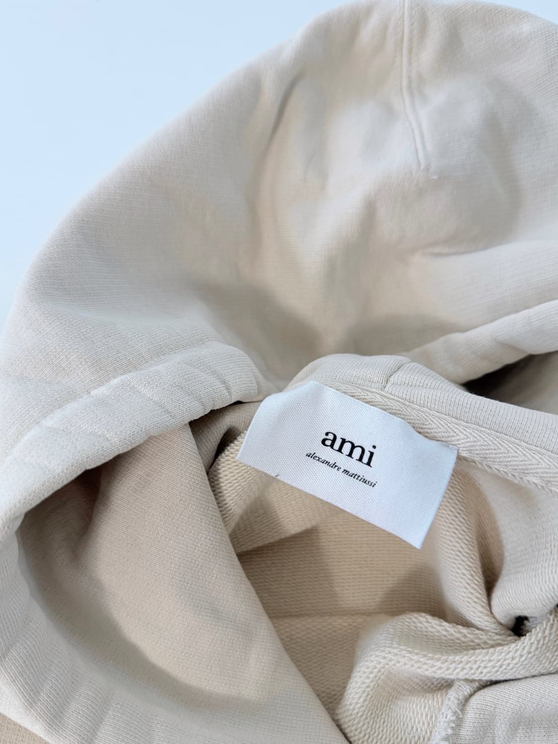 아미 오버핏 해비웨이트 아이보리 빅하트로고 스웻 후드 상품이미지7