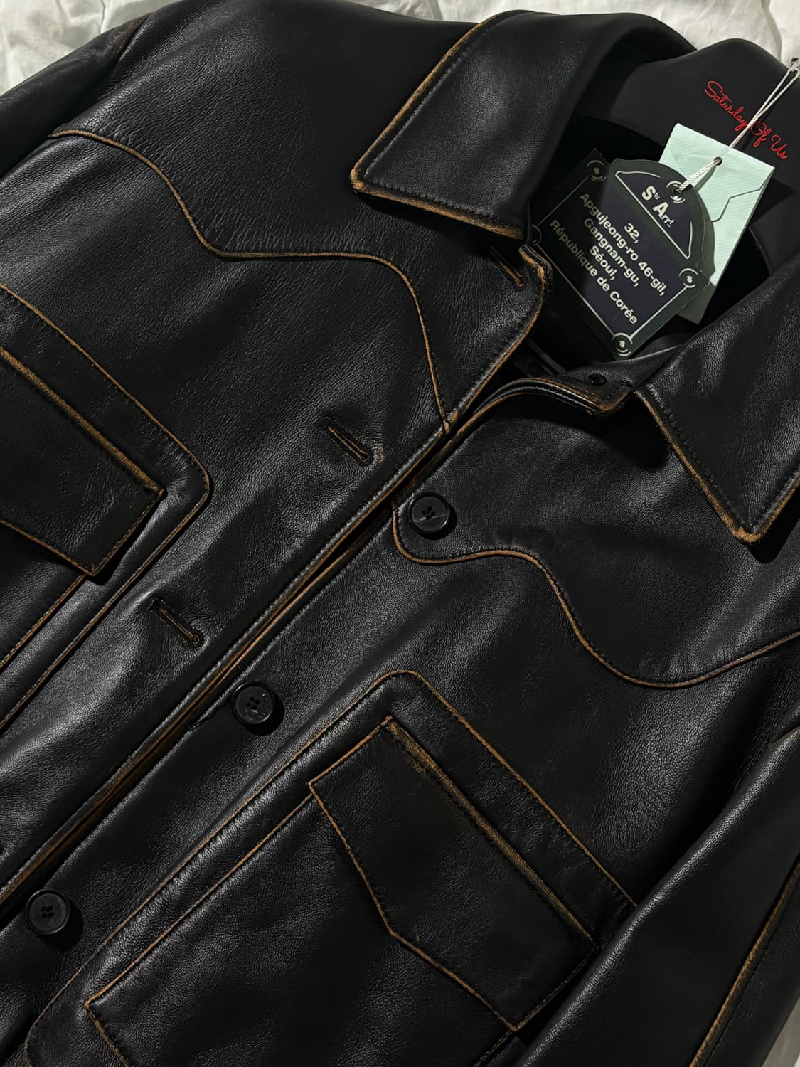 [S] STU 커브드 레더자켓 상품이미지2