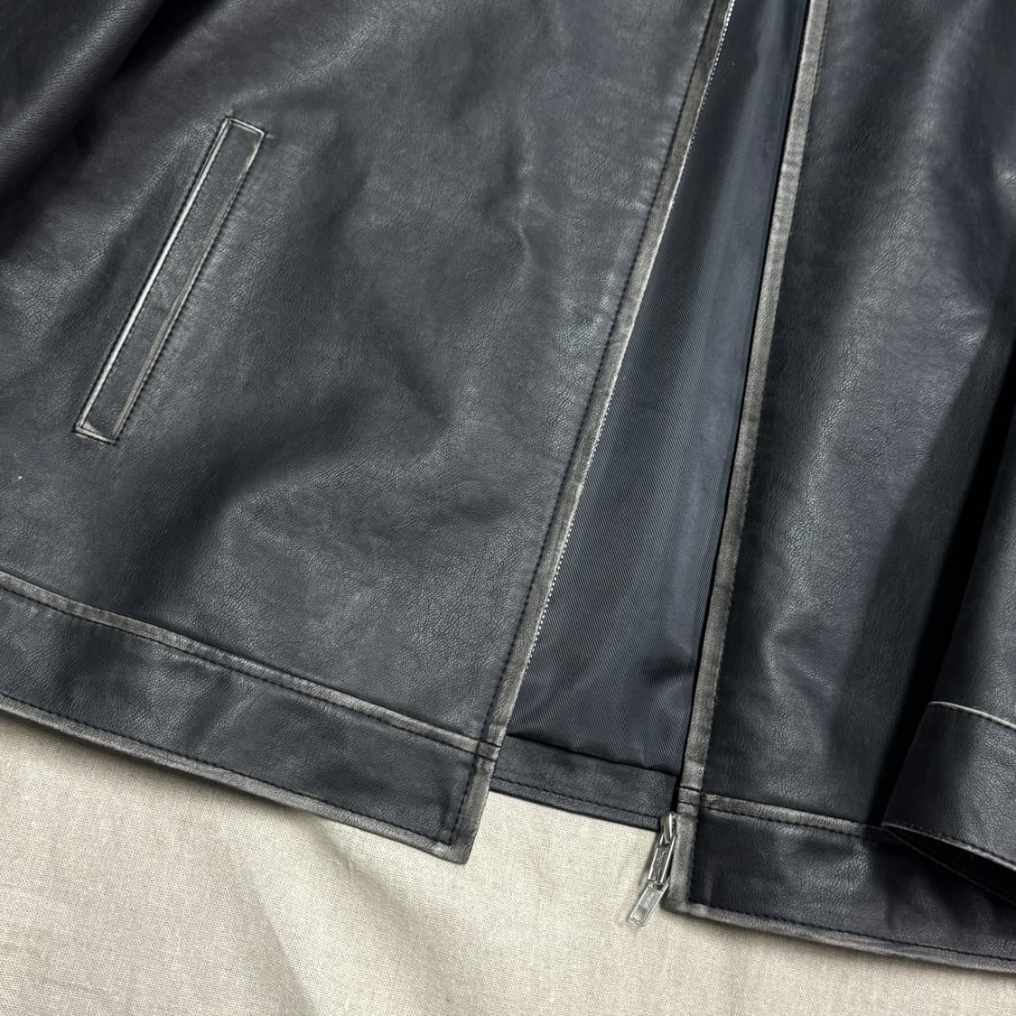 도프제이슨 빈티지워싱 레더자켓 XL 상품이미지3