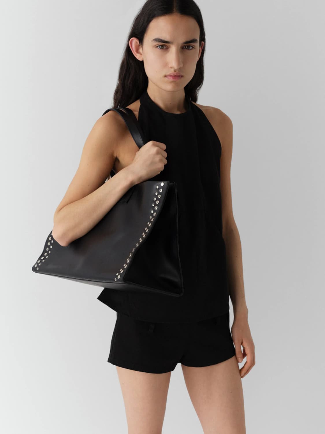 기마구아스 Maxi Shopper 스터드 맥시 쇼퍼백/블랙 상품이미지4