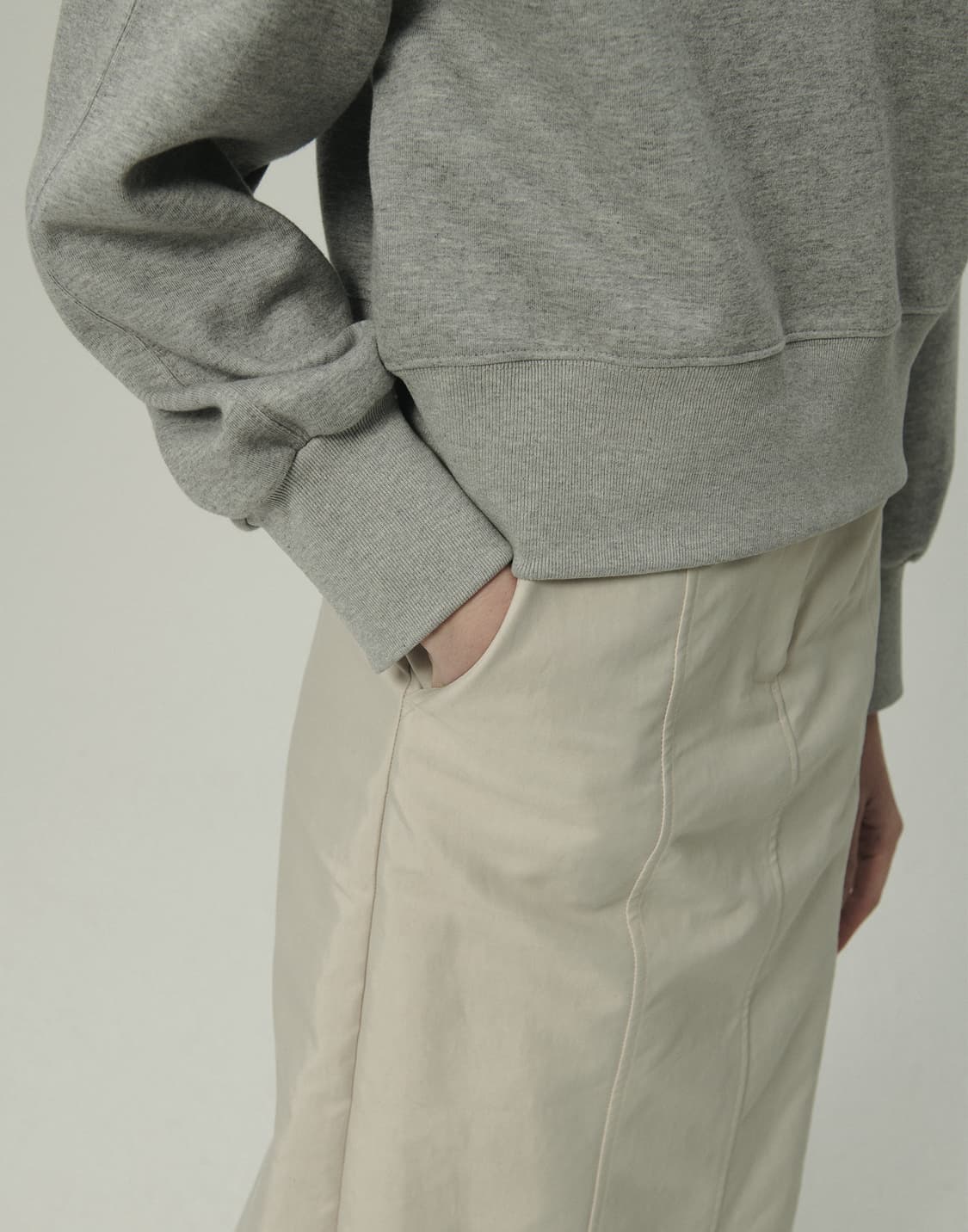 SHAWL CALLA SWEATSHIRTS [MELANGE GRAY] 상품이미지5