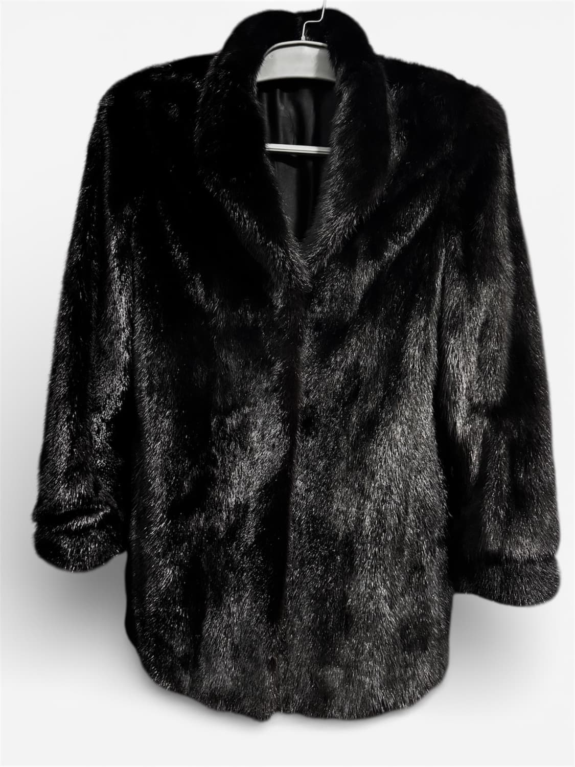 사가밍크 블랙 하프 밍크 코트 (드라이완료) 상품이미지1