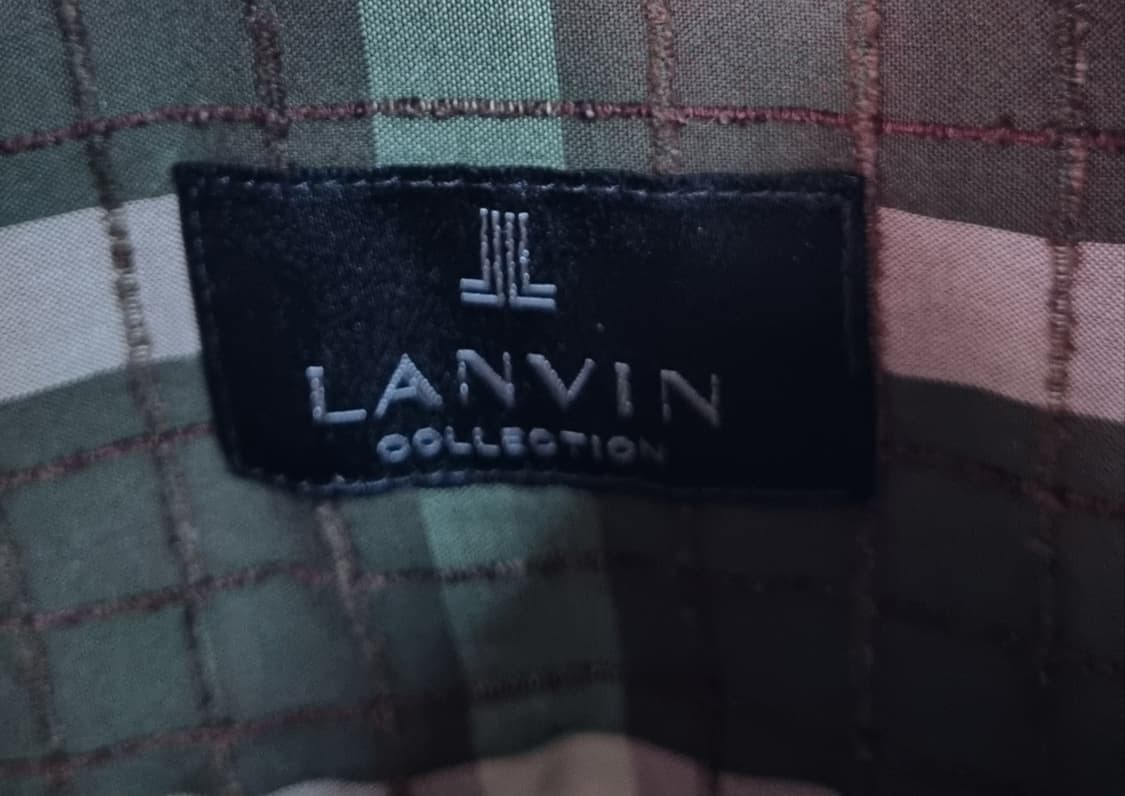 100 (77) 랑방컬렉션 브라운 체크 셔츠 블라우스 상품이미지4