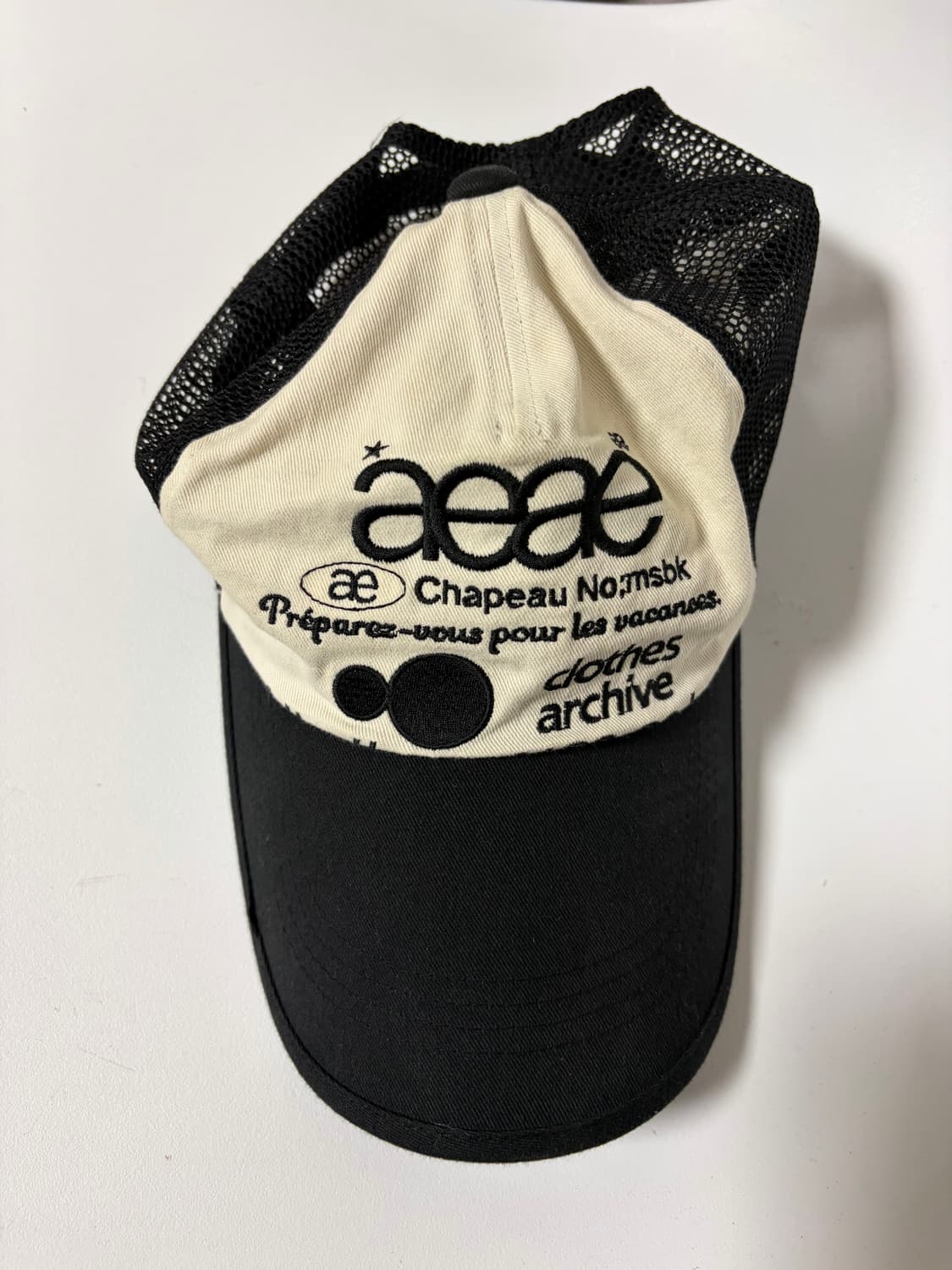 Aeae 에이이에이이 메쉬 볼캡 모자 블랙회이트 상품이미지1